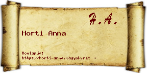 Horti Anna névjegykártya