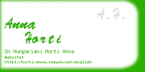 anna horti business card
